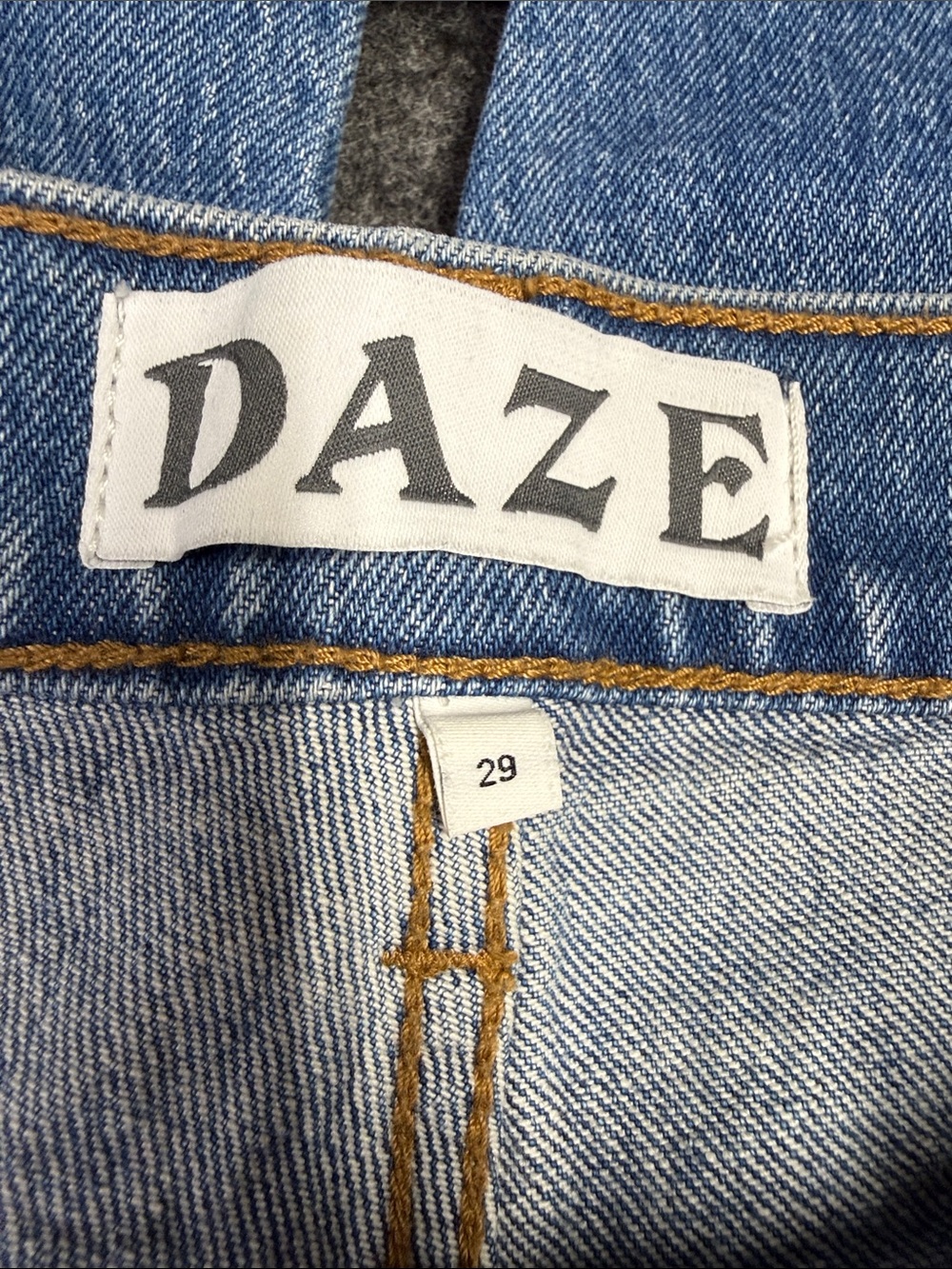 DAZE Light Blue High-Rise Flare Jeans with Frayed Hem - Picture 5 of 7